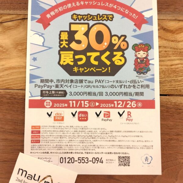 最大30%戻ってくるキャンペーン開始！